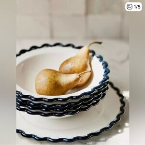 Elegant Navy and White Dinnerware Set